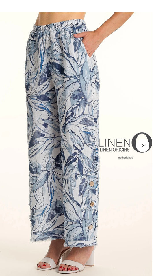 LINEN O PANT W/BUTTON DETAIL