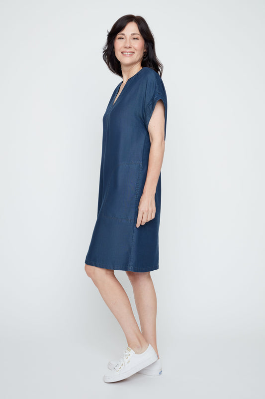 RENUAR S/S V- NECK DRESS