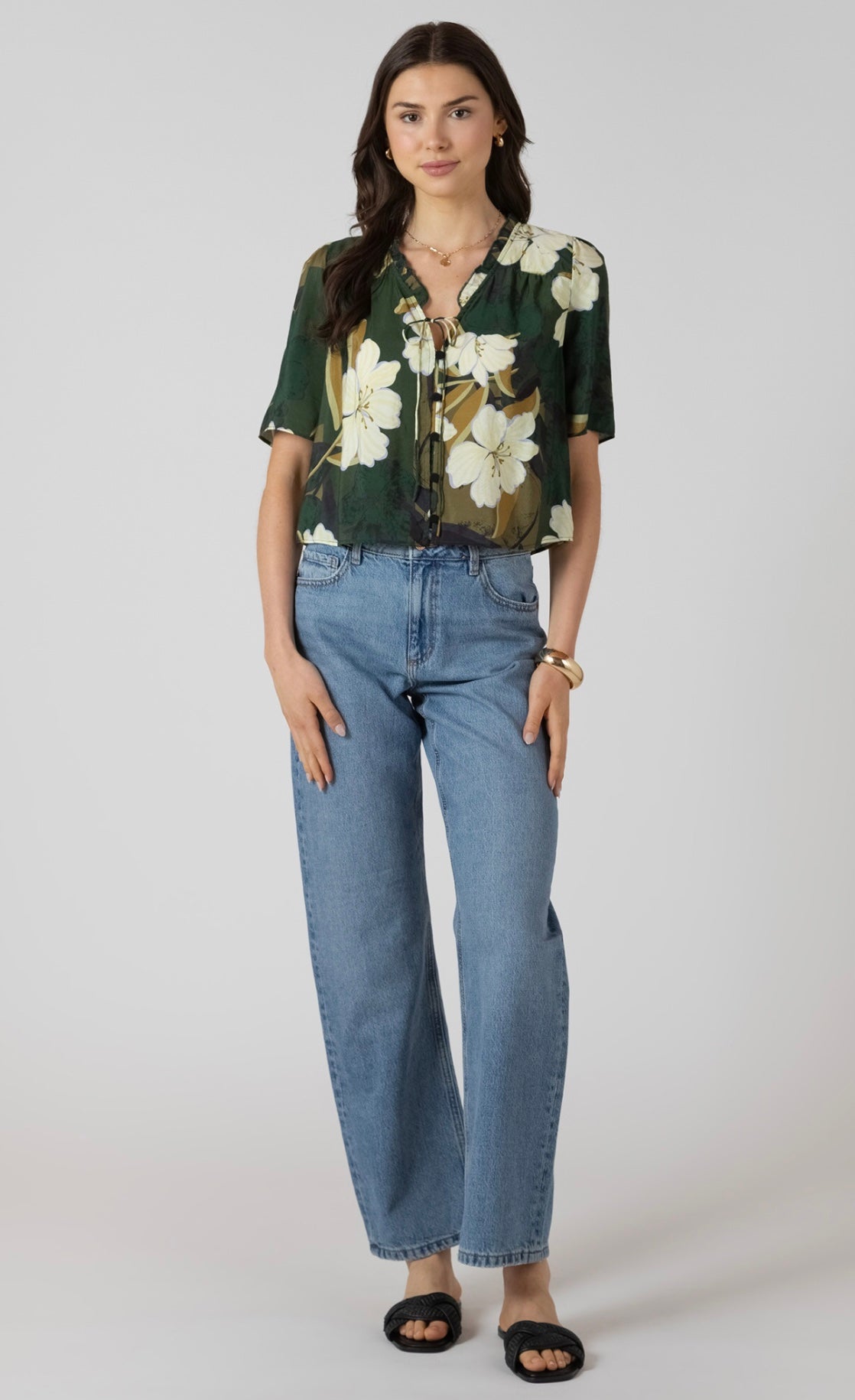 DEX BLOUSE RUFFLE TRIM