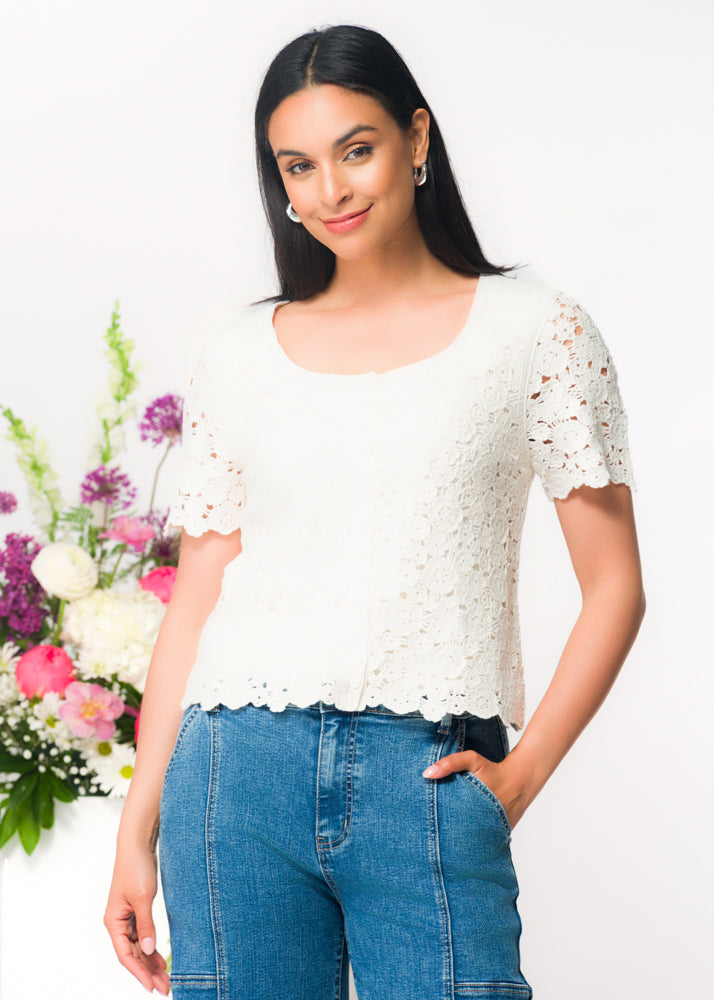 ELENA WANG CROCHET TOP