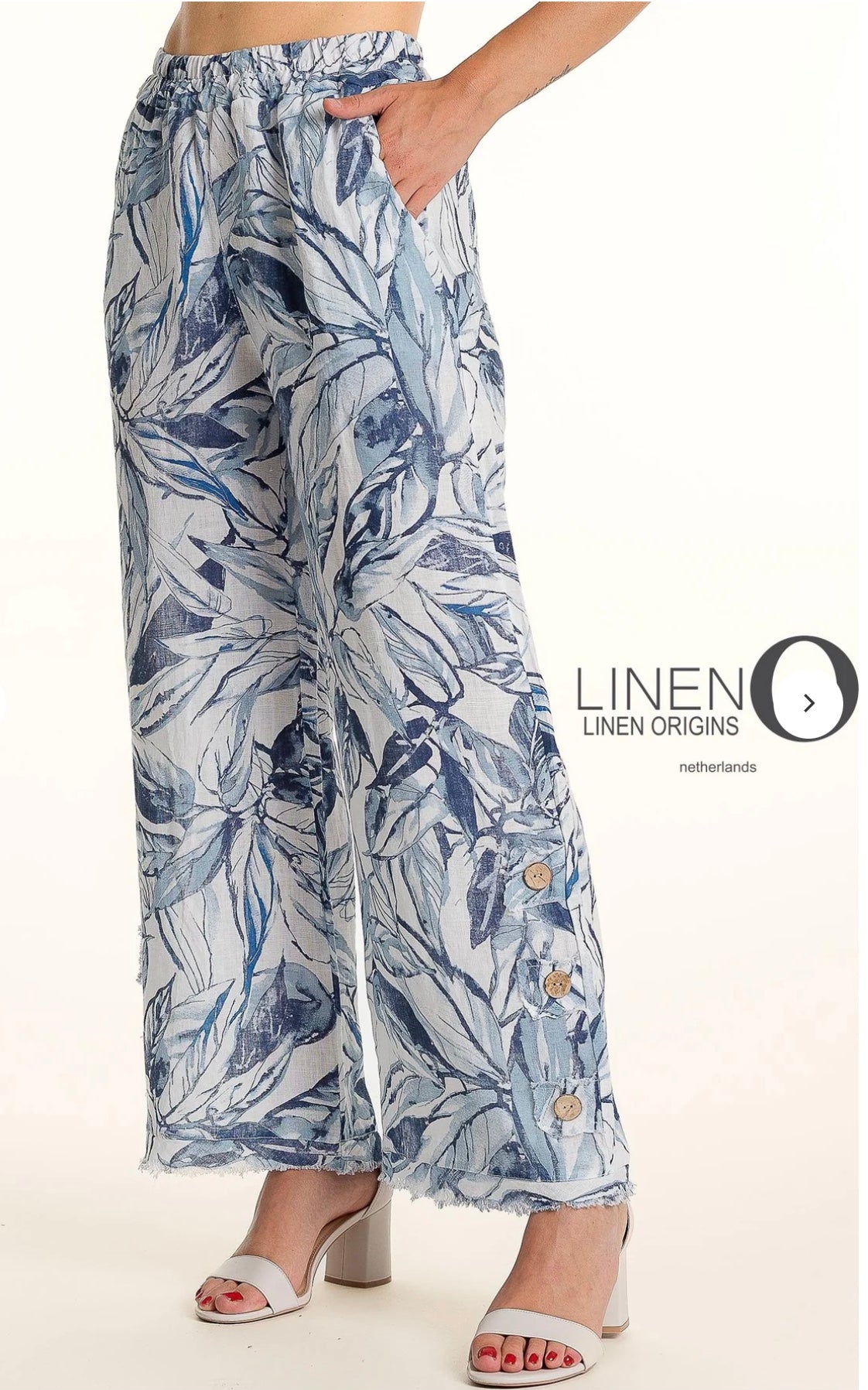 LINEN O PANT W/BUTTON DETAIL