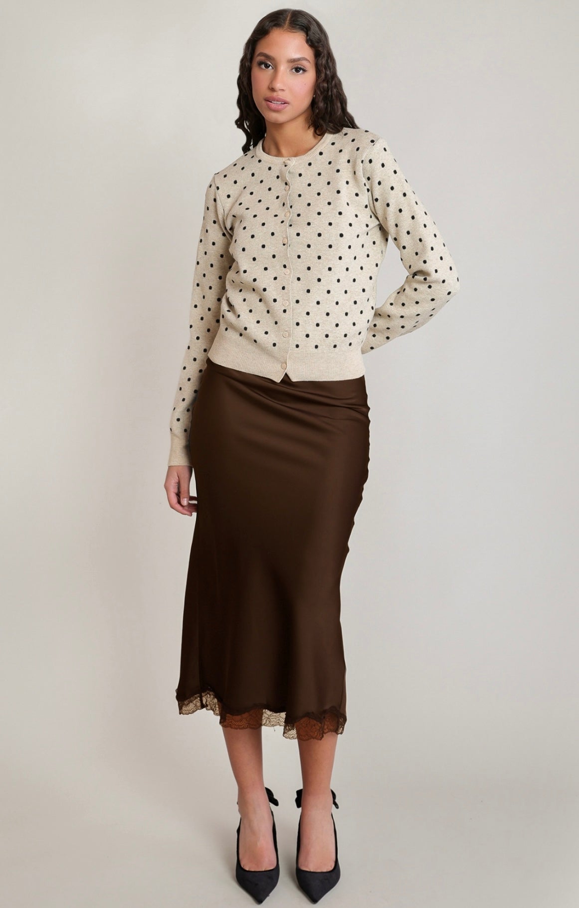 DEX SATIN & LACE SKIRT