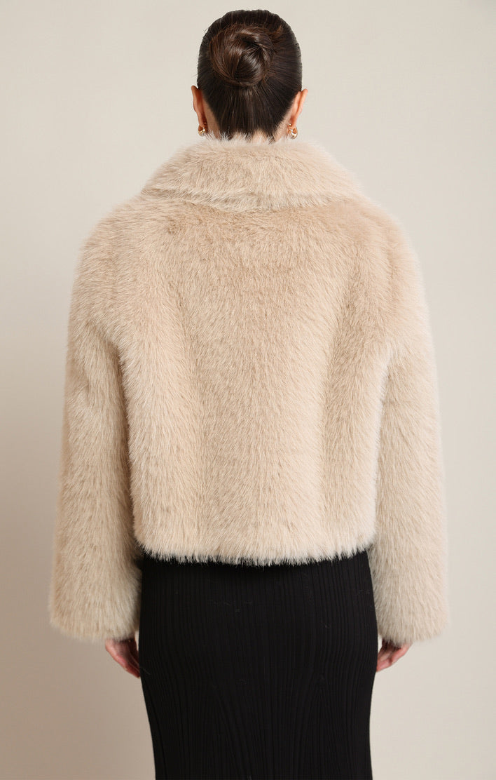 BLACK TAPE JACKET FAUX FUR