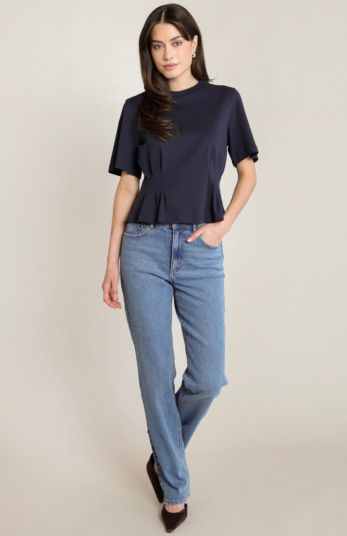 BLACK TAPE PEPLUM T-SHIRT