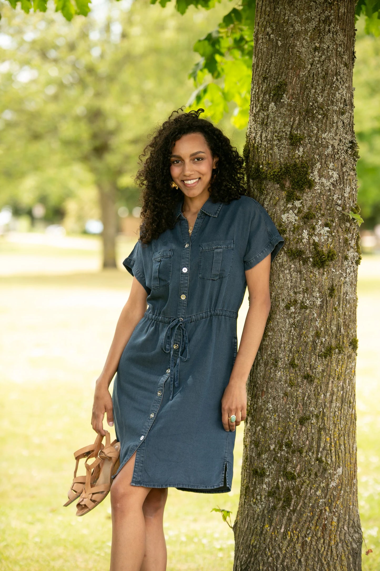 PAPILLON TENCEL SHIRT DRESS
