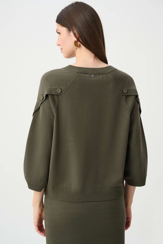 JOSEPH R SWEATER BUTTON DETAIL