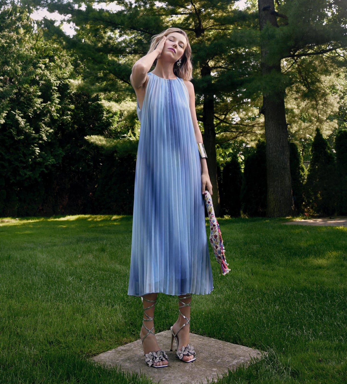 PCDILLY SLEEVELESS PLEATED DRESS