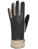 AUCLAIR LEATHER WOOL BLEND GLOVES