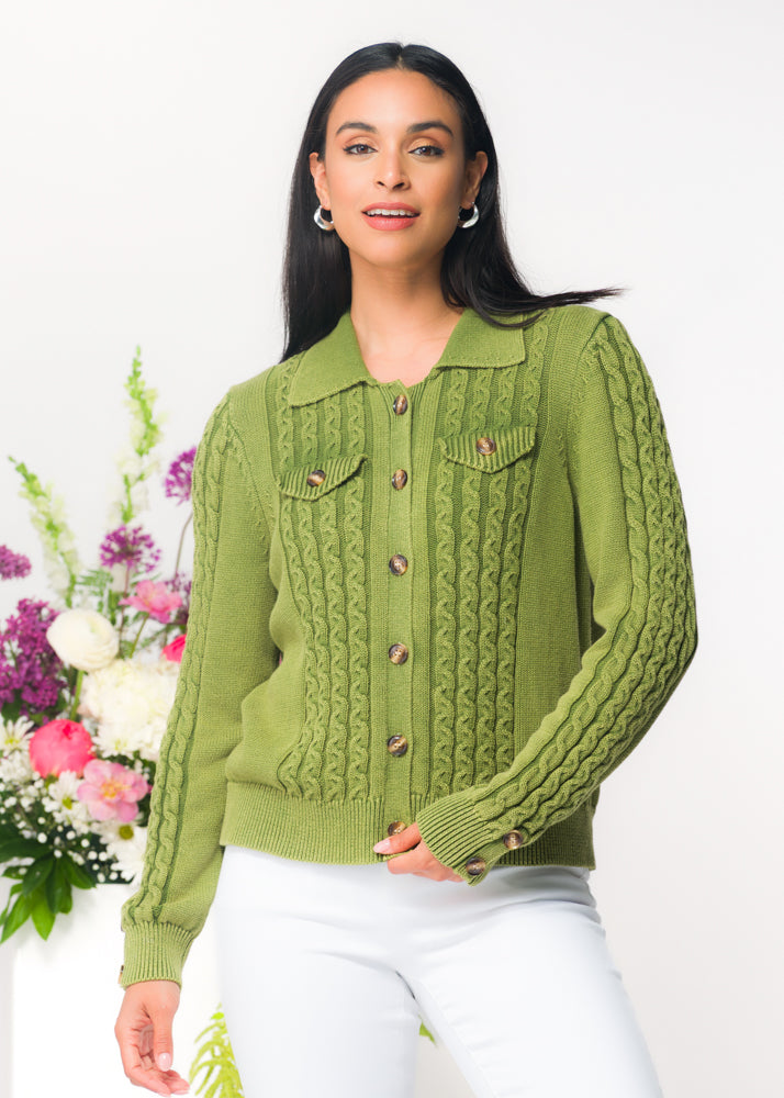 ELENA WANG CARDIGAN COLLARED B