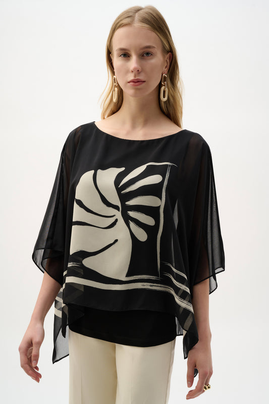 JOSEPH R BLOUSE OVERLAY CHIFFON