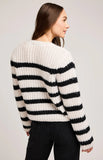 GF BUTTON FRONT STRIPED CARDIGAN