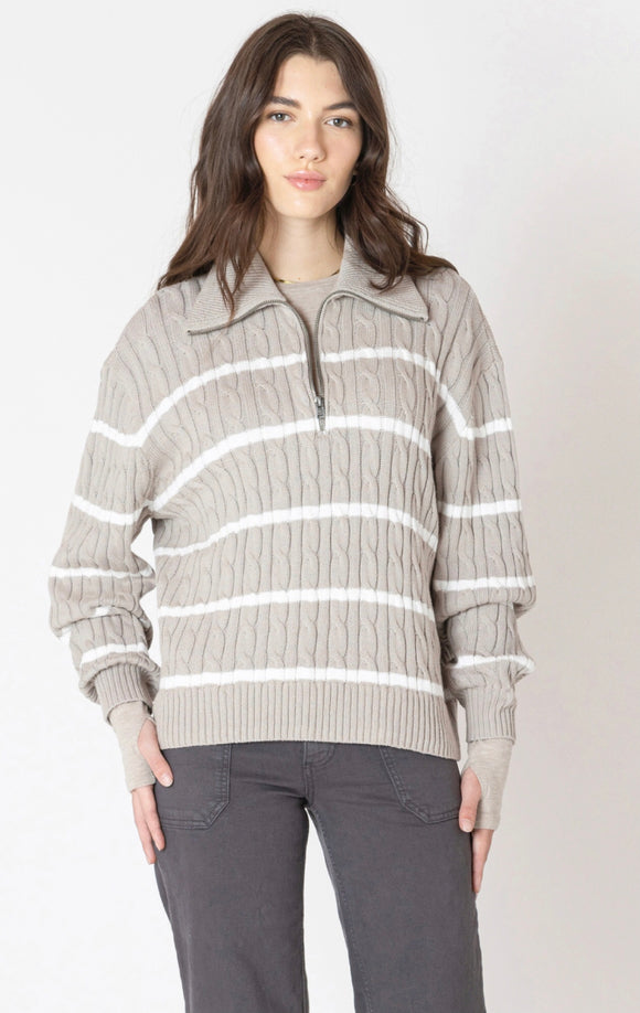 DEX HALF ZIP CABLE SWEATER