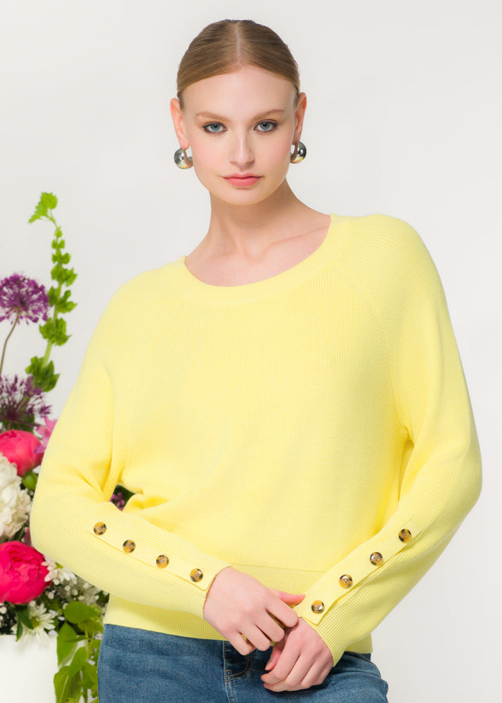 ELENA WANG SWEATER BUTTON DETA