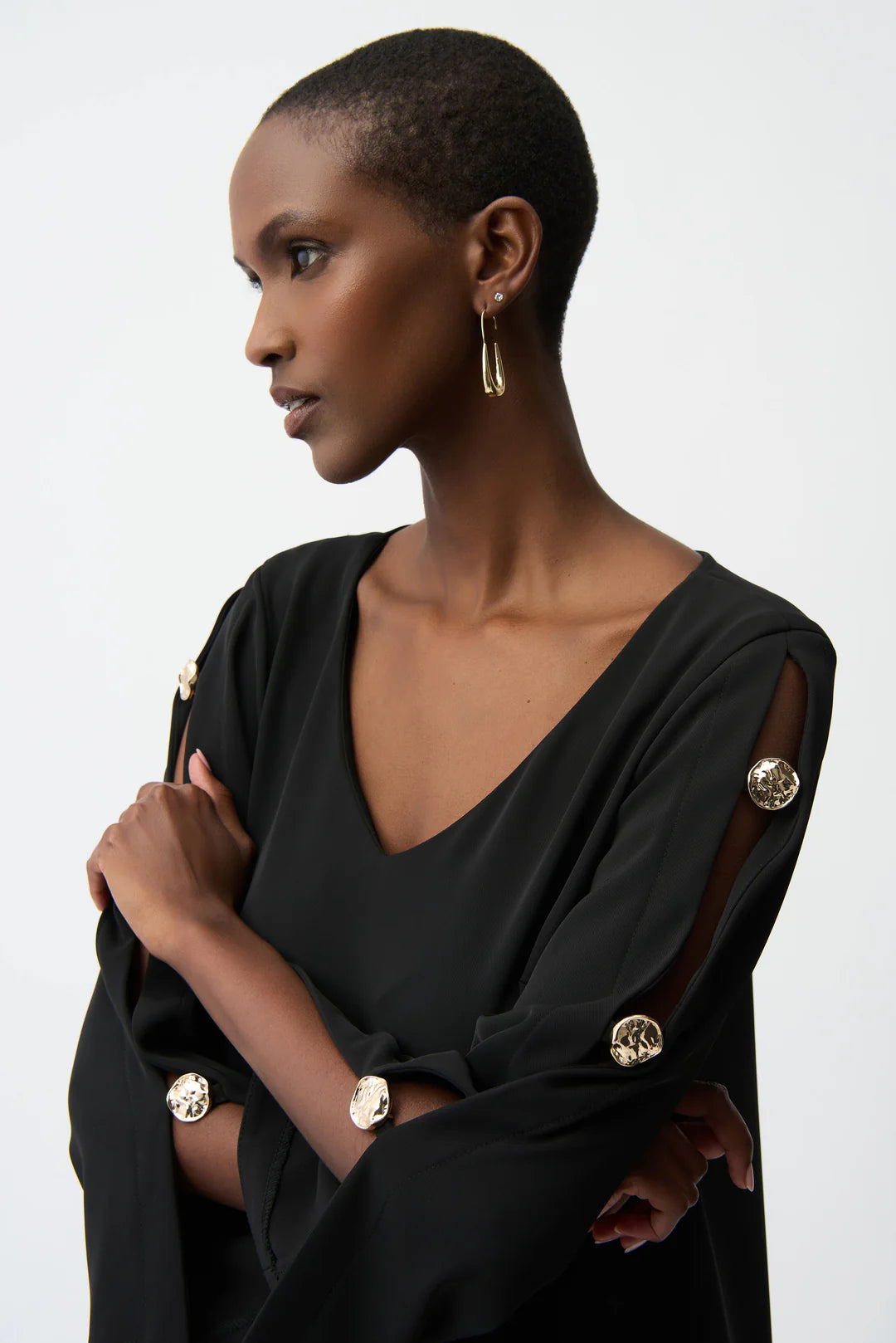 JOSEPH R DRESS PEEKABOO SLEEVE