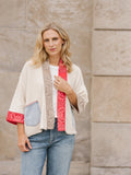 SHANNONPAS CARDIGAN BANDANA TRIM