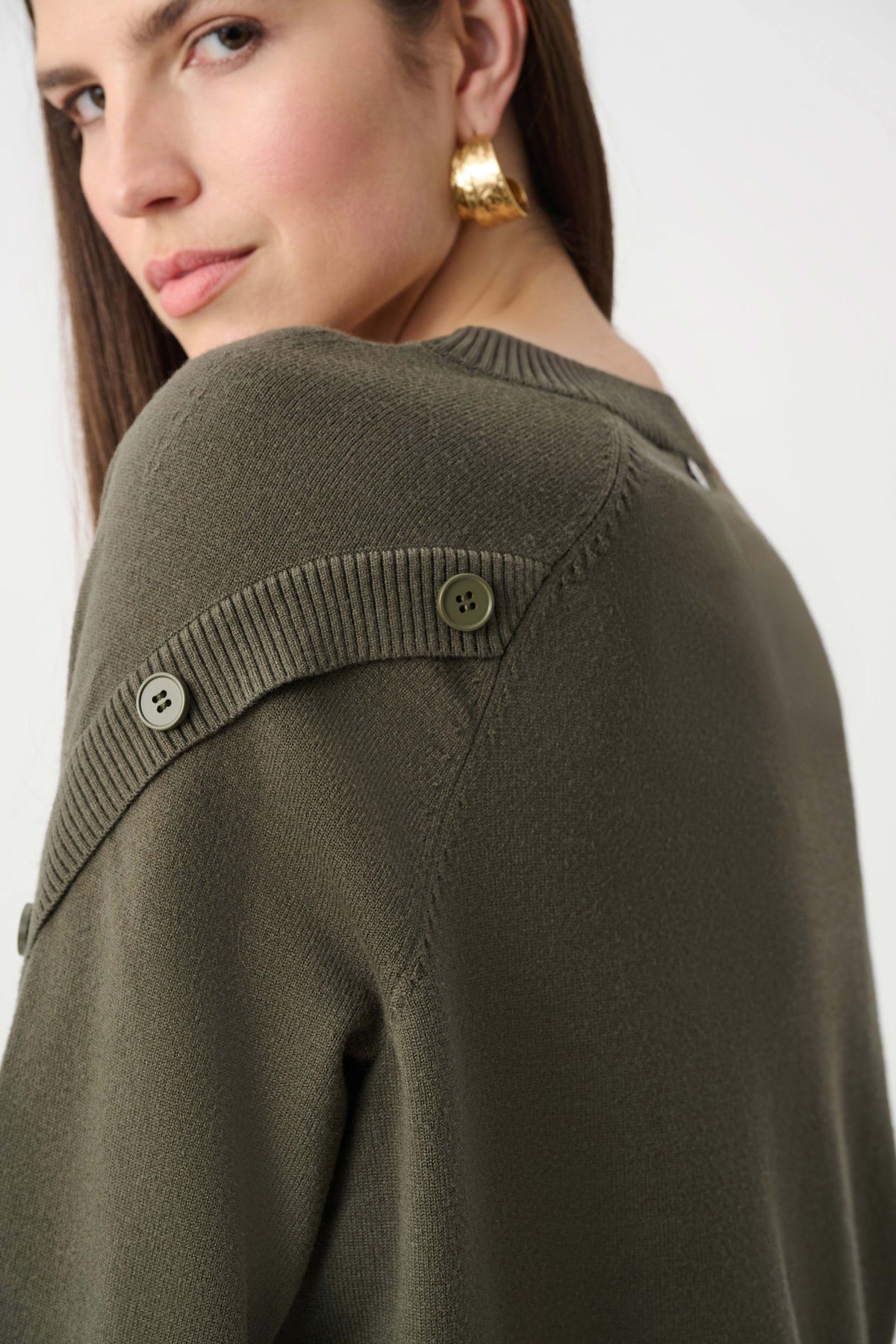 JOSEPH R SWEATER BUTTON DETAIL