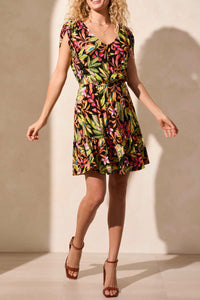 TRIBAL V-NECK PRINTED DRESS