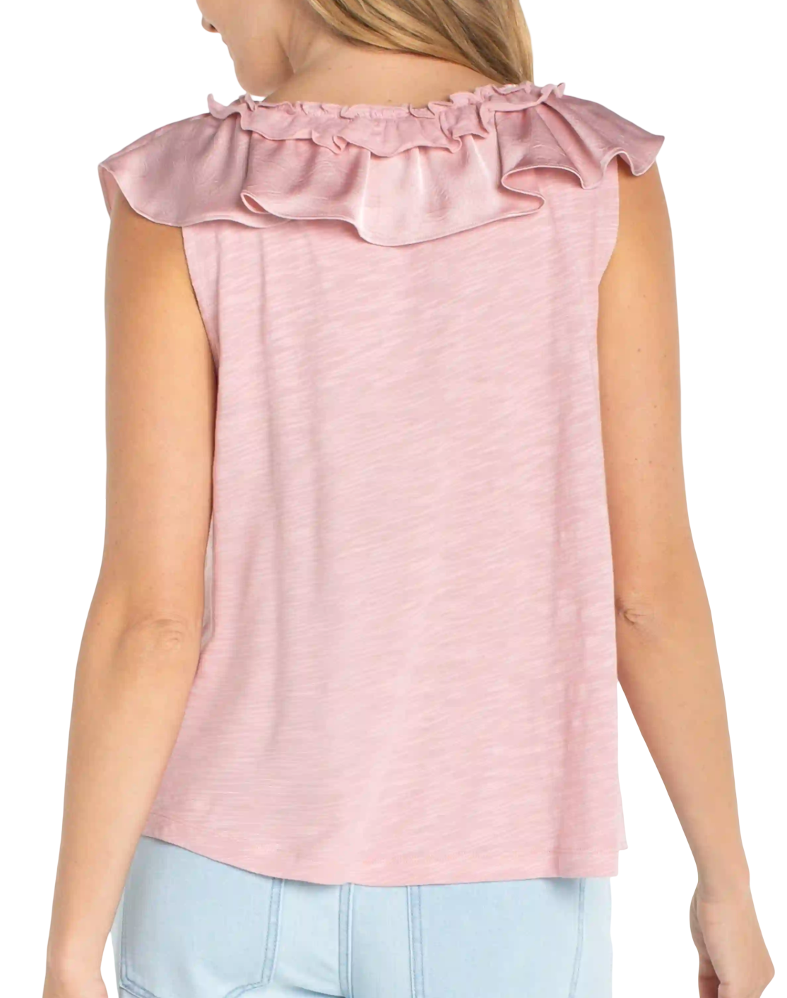 LIVERPOOL RUFFLED SLEEVLESS TOP
