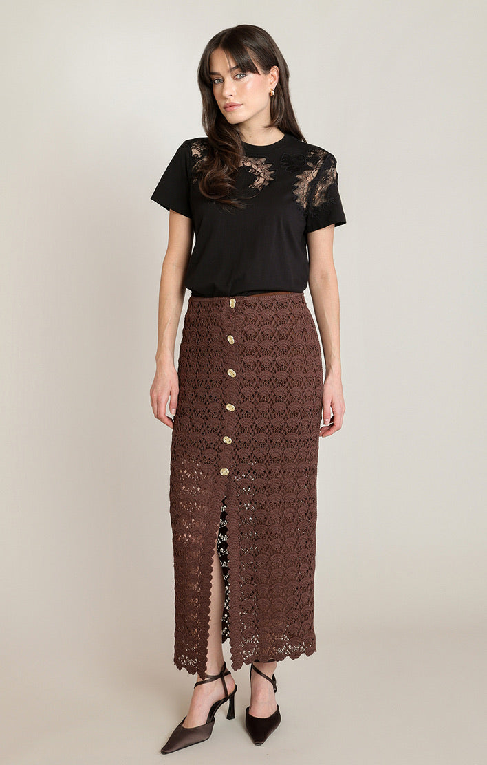 BLACK TAPE LACE T-SHIRT