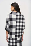 JOSEPH RIBKOFF PLEATHER TRIM PONCHO