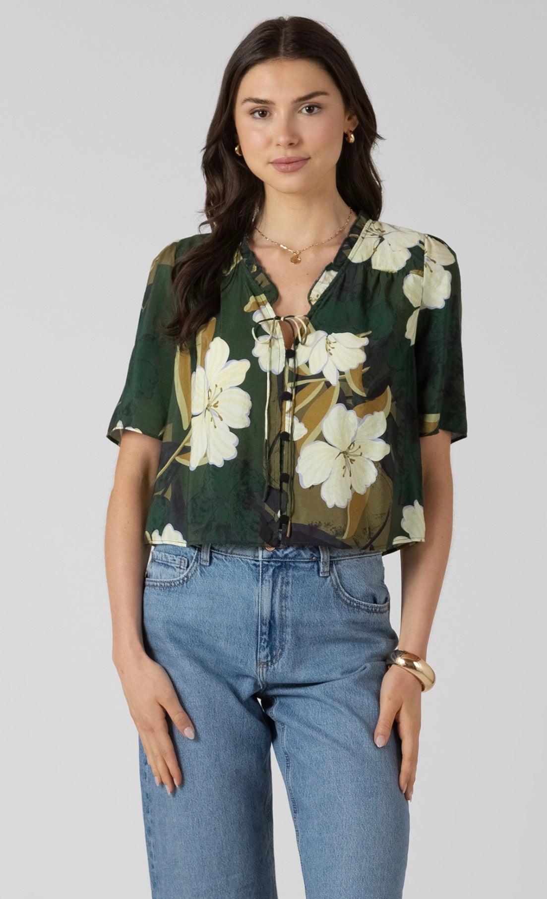 DEX BLOUSE RUFFLE TRIM