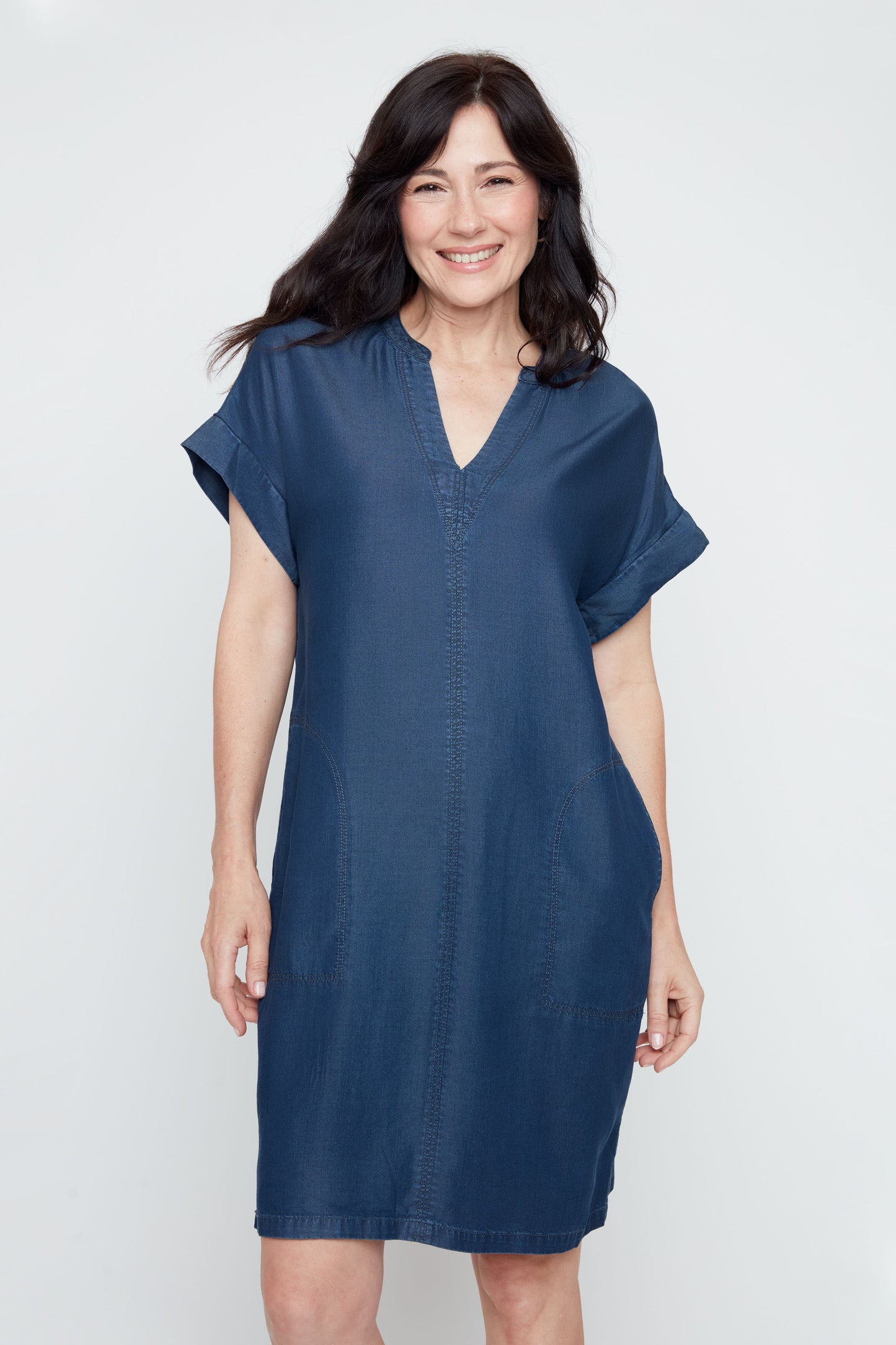 RENUAR S/S V- NECK DRESS