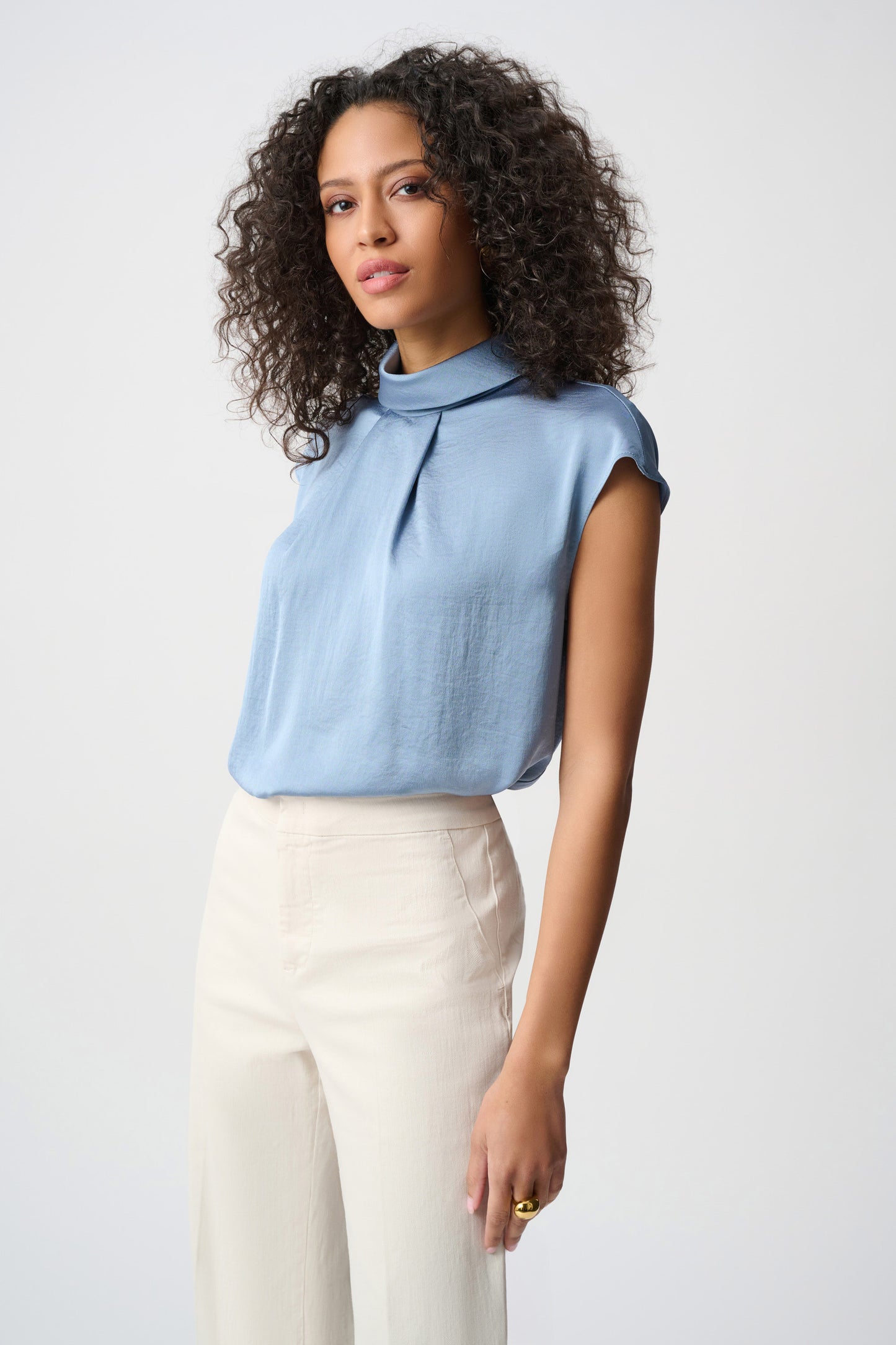 JOSEPH R BLOUSE SLEEVELESS SIL
