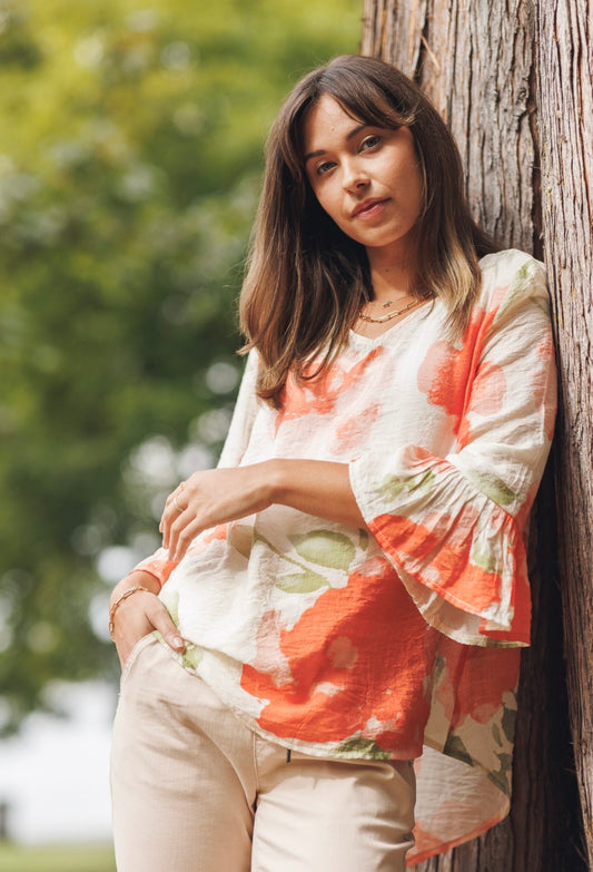 PAP BLOUSE BELL SLEEVE