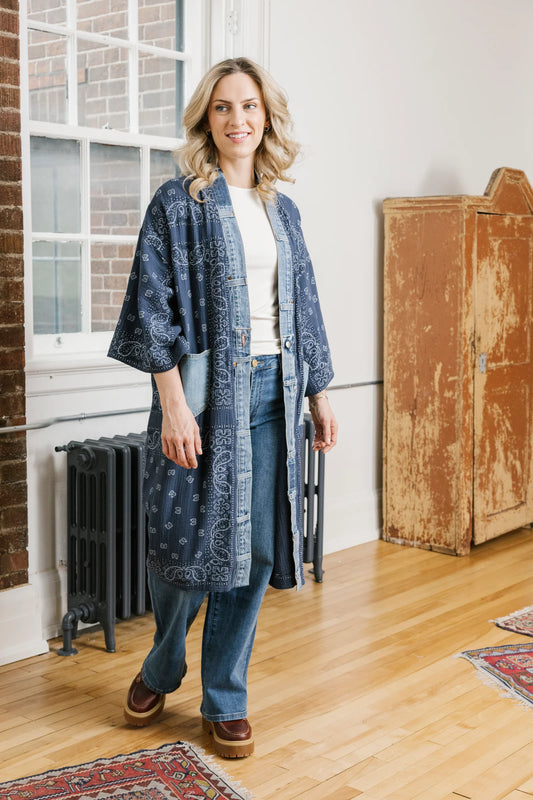 SHANNON PAS LONG BANDANA CARDIGAN
