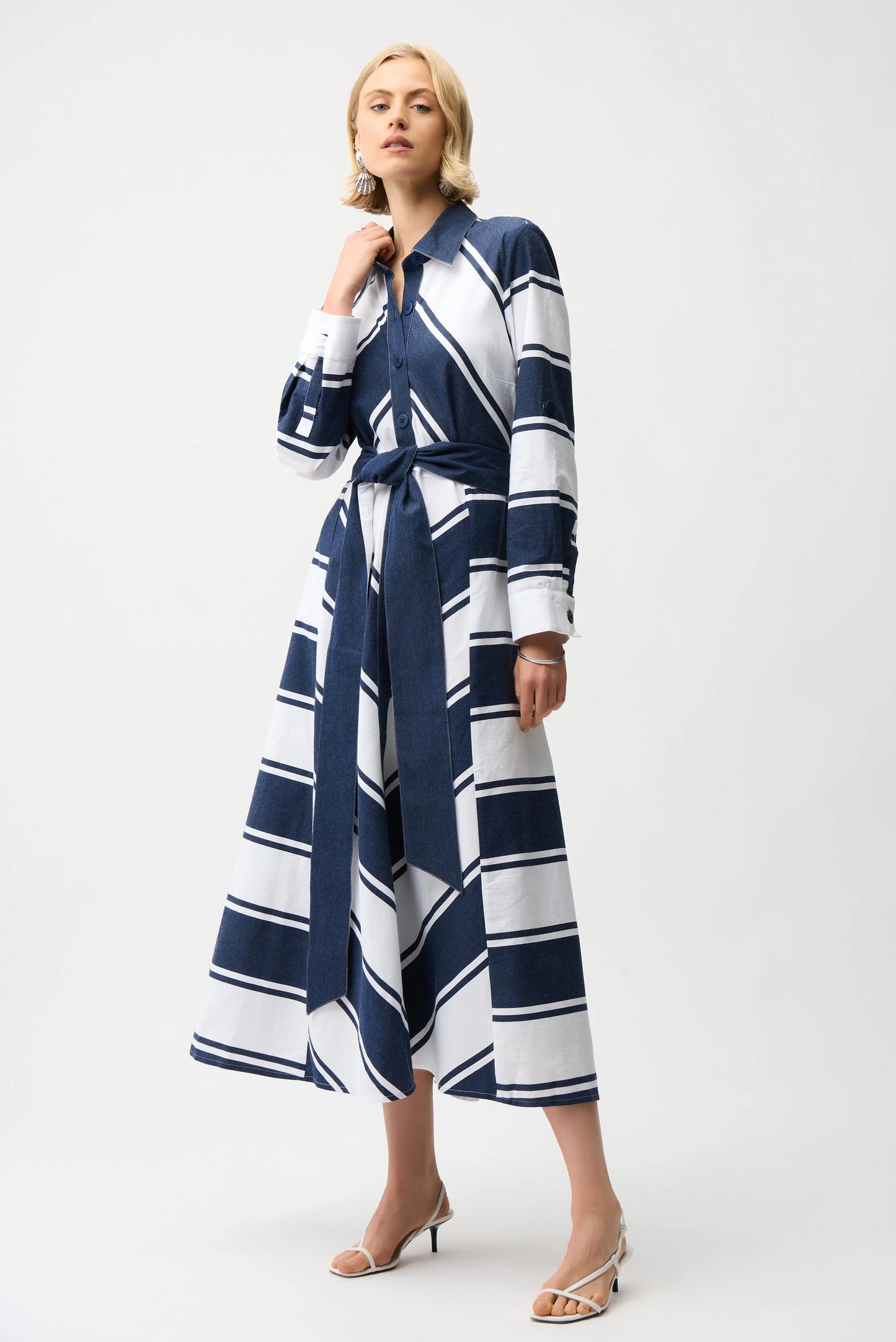 JOSEPH R DRESS LONG BUTTON FRO