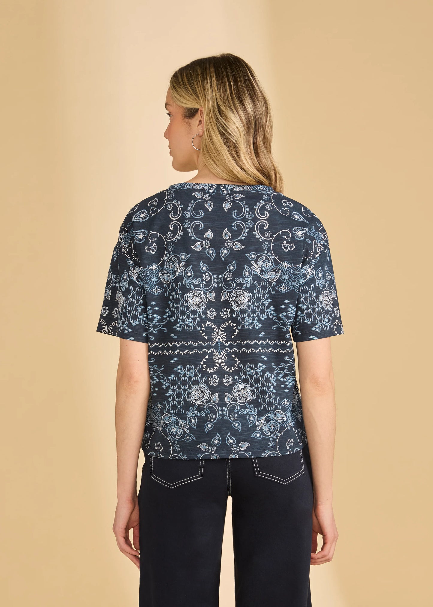 FDJ SHORT SLEEVE PRINT TOP