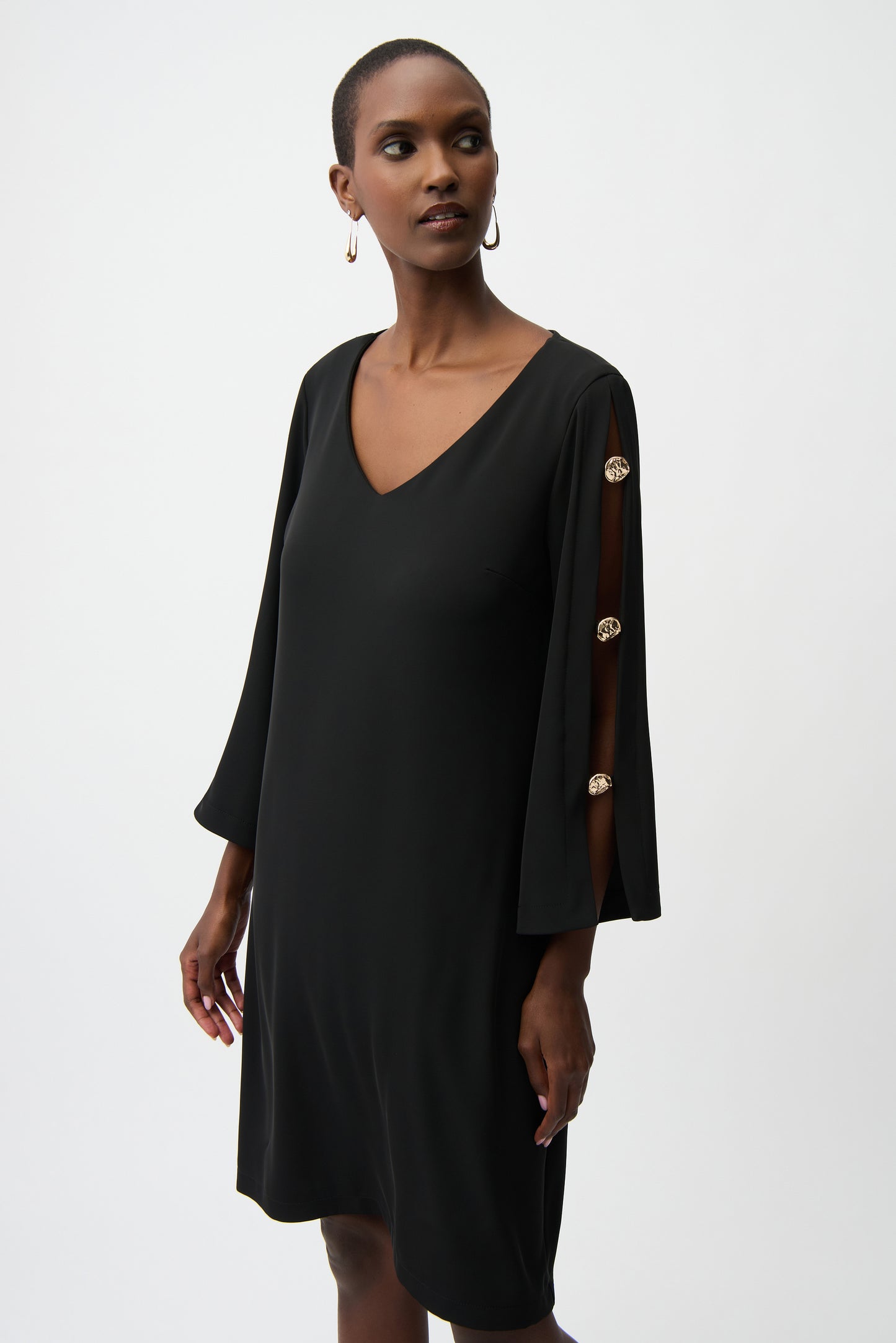 JOSEPH R DRESS PEEKABOO SLEEVE