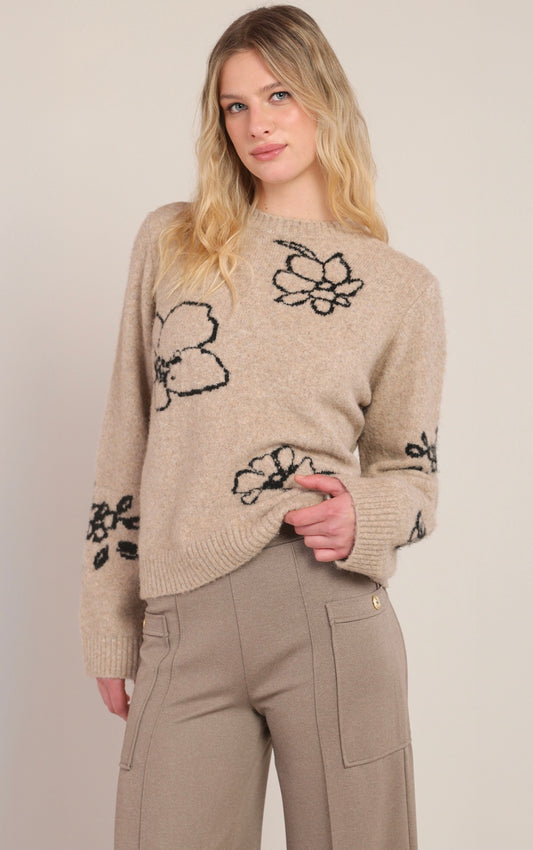 ROOM 34 SWEATER FLOWER DETAIL