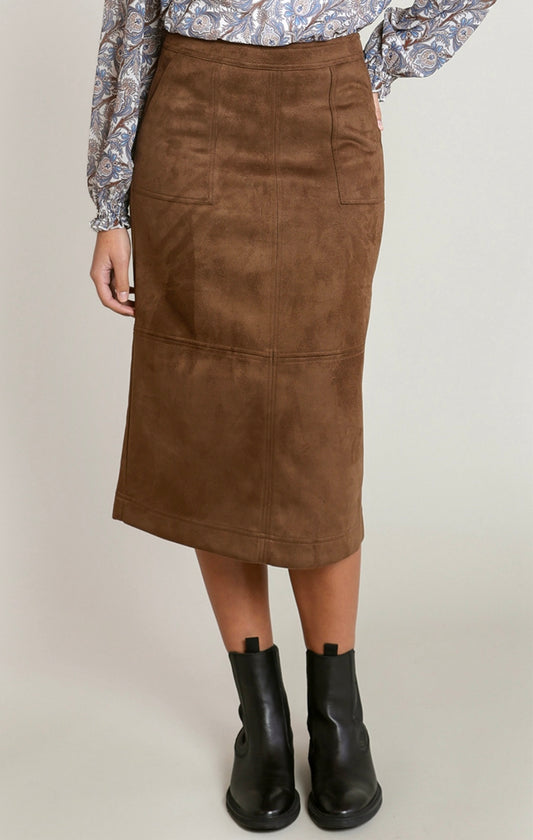 DEX SUEDE MIDI SKIRT