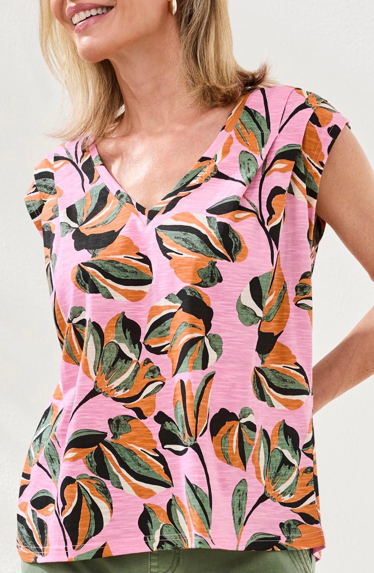 TRIBAL TOP CAP SLEEVE V-NK