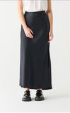 BLACK TAPE SATIN MAXI SKIRT