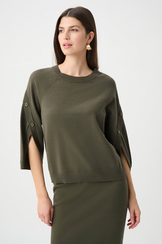 JOSEPH R SWEATER BUTTON DETAIL