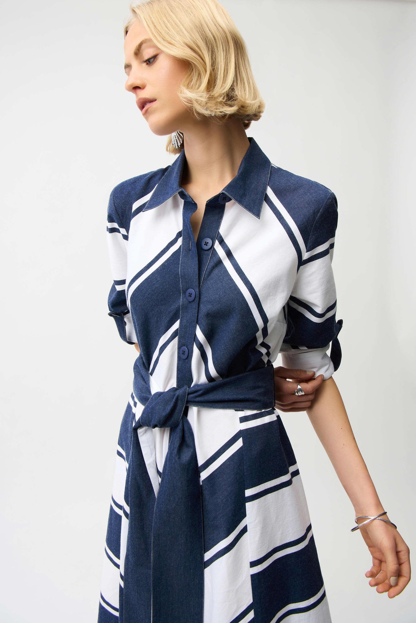 JOSEPH R DRESS LONG BUTTON FRO