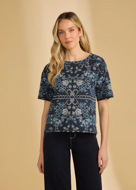 FDJ SHORT SLEEVE PRINT TOP