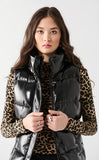 DEX FAUX LEATHER PUFFER VEST