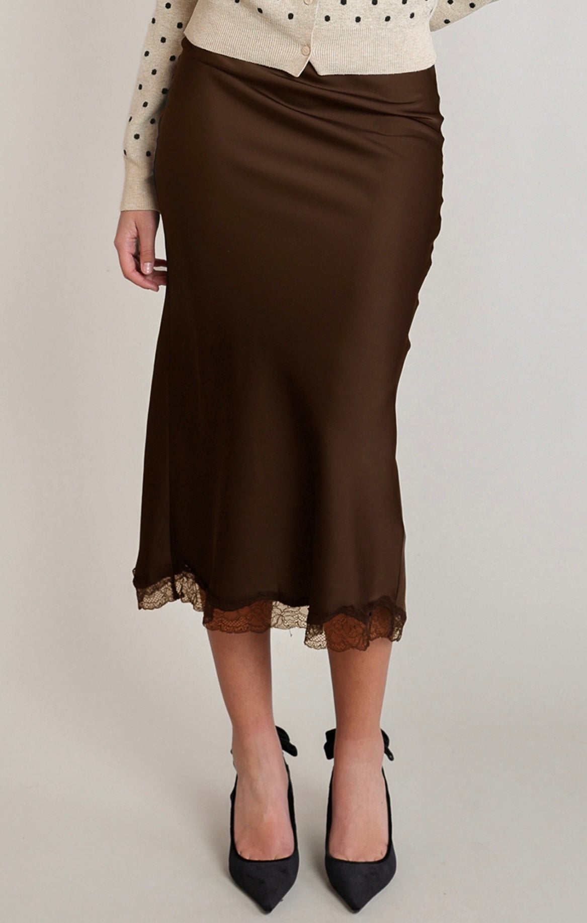 DEX SATIN & LACE SKIRT