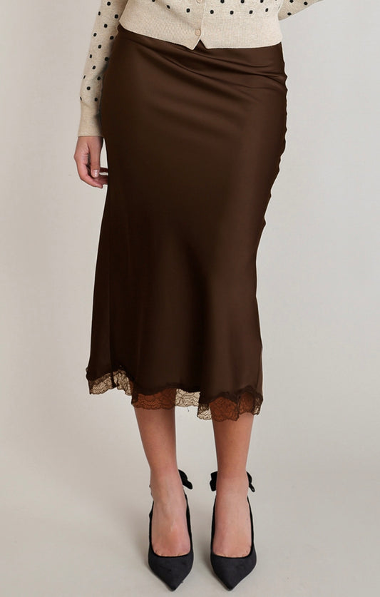 DEX SATIN & LACE SKIRT