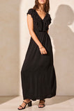 TRIBAL FRILL DETAIL MAXI DRESS