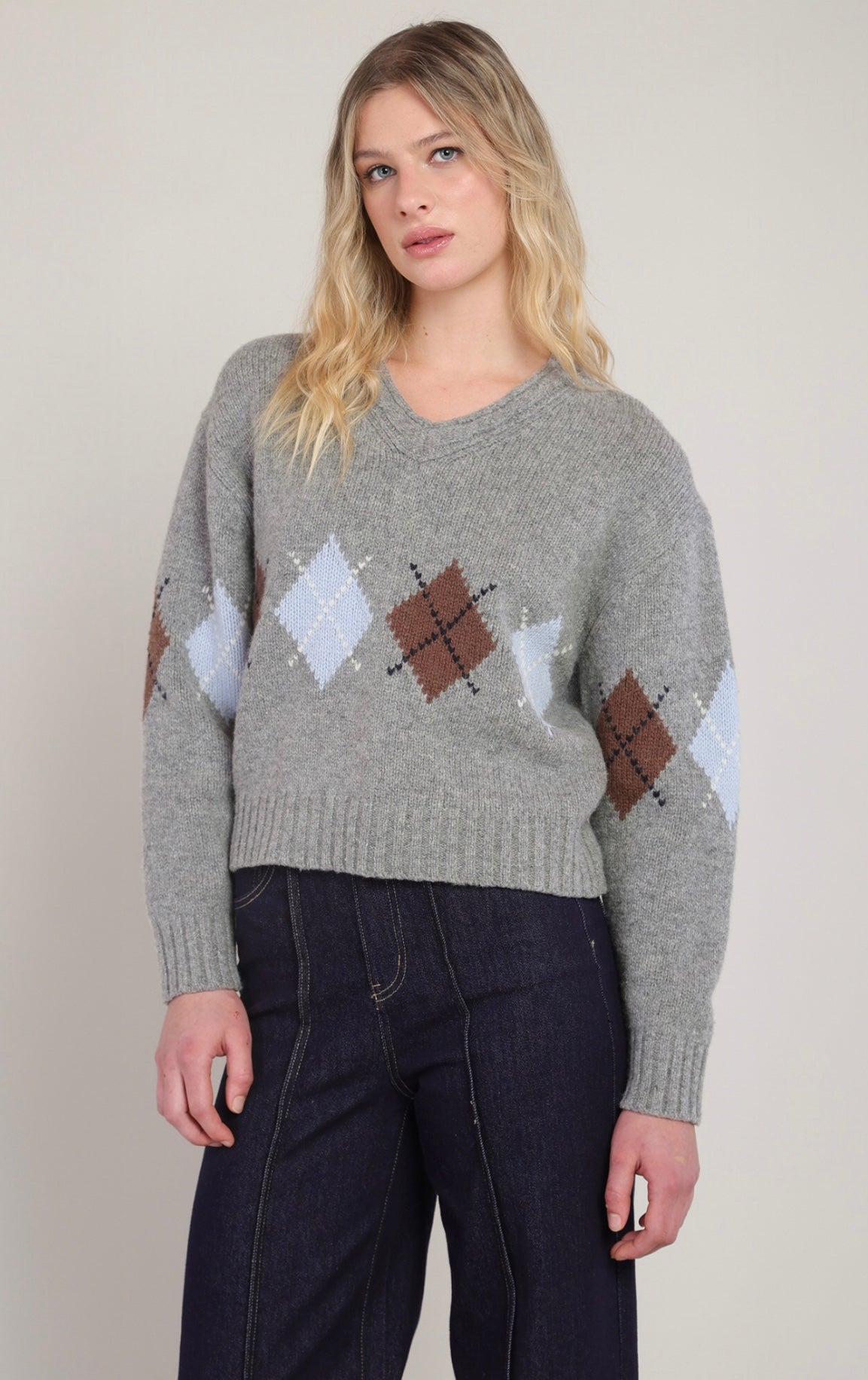 ROOM 34 ARGYLE SWEATER