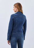 FDJ JEAN JACKET ZIP FRONT