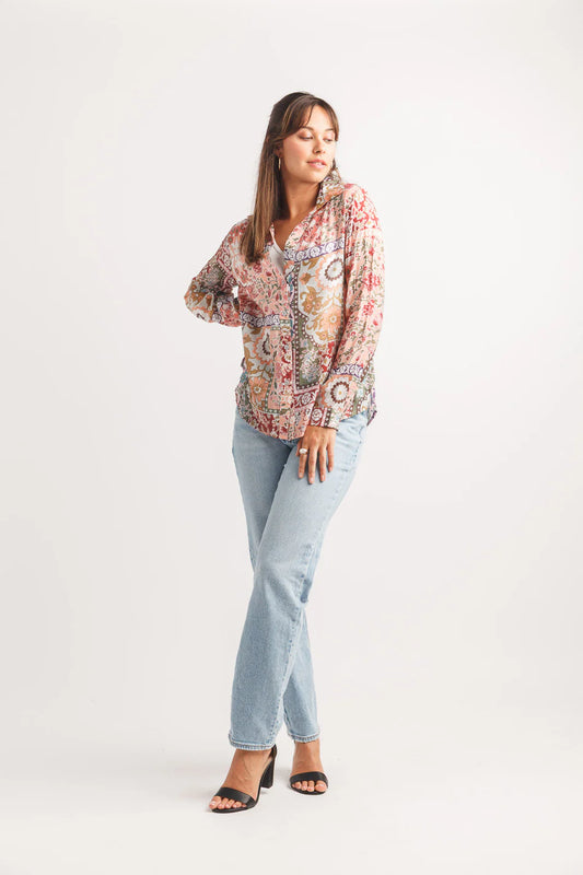 PAPILLON BUTTON FRONT PRINT SHIRT
