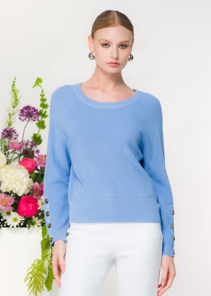ELENA WANG SWEATER BUTTON DETA