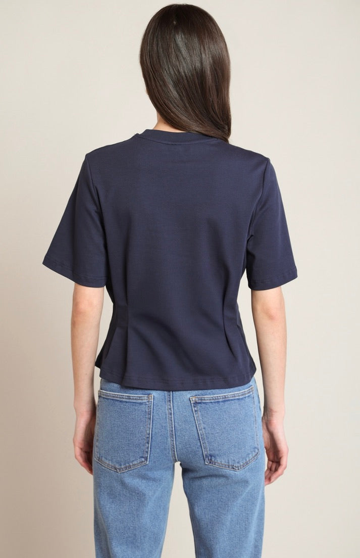 BLACK TAPE PEPLUM T-SHIRT