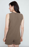 RENUAR BUTTON V-NECK TANK TOP