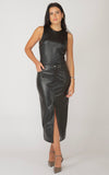 BLACK TAPE FAUX LEATHER BODYSUIT